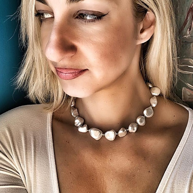 Pure Baroque Pearl Necklace with Gold – Helena Malone Jewellery